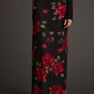 12th Tribe Julia Red Rose Mesh Maxi Skirt Size SS PRE-ORDER LATE APR 2024